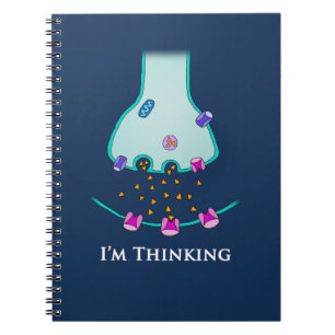 Caderno Espiral Estou Pensando Neurônio Sinapse