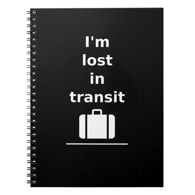 Caderno Espiral Estou perdido em Viagem de trânsito. (Frente)