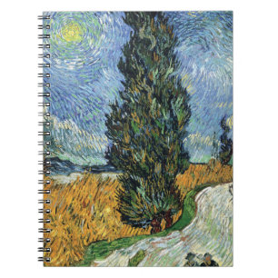 Caderno Espiral Estrada Com Ciprestes Impressionismo Van Gogh