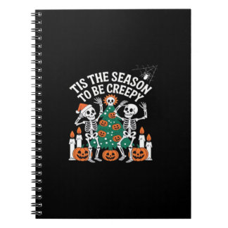 Caderno Espiral Estranho, Engraçado Esqueleto do Halloween Spooky