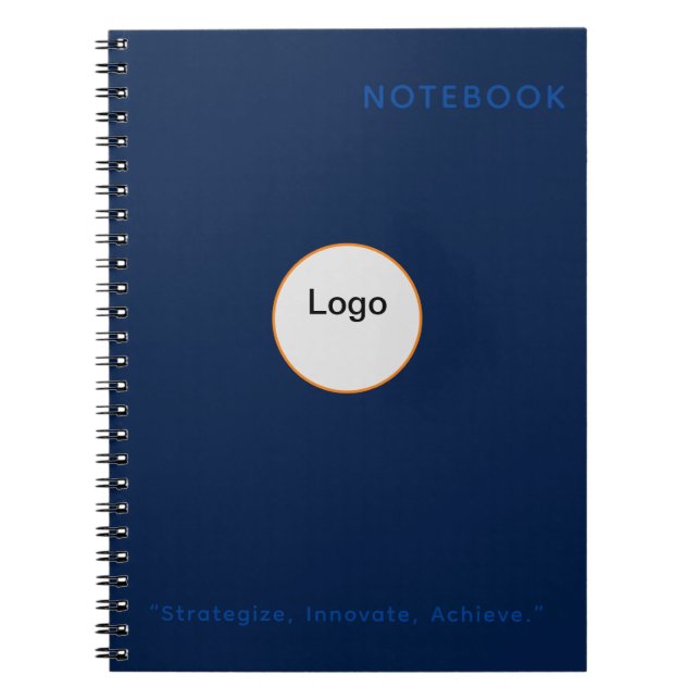 Caderno Espiral "Estratégias, inovação, alcance" notebook corporat (Frente)