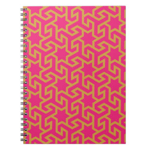 Caderno Espiral Estrela árabe teste padrão dado forma