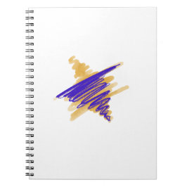 Caderno Espiral Estrela d'água de David no notebook Dourado