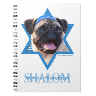 Caderno Espiral Estrela de David de Hanukkah - Pug
