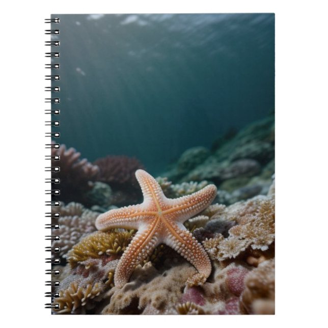 Caderno Espiral Estrela-do-mar no Mar Profundo (Frente)