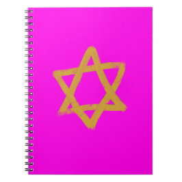 Caderno Espiral Estrela rosa-quente do notebook David