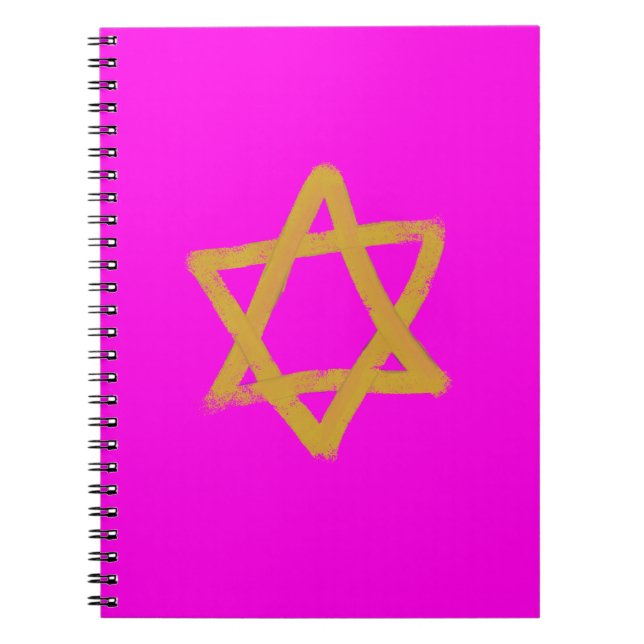 Caderno Espiral Estrela rosa-quente do notebook David (Frente)