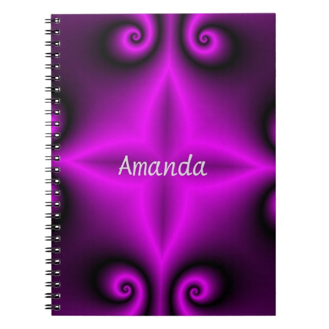 Caderno Espiral Estrela Roxa e Espirais (Frente)