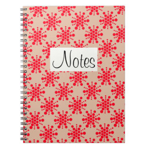 Caderno Espiral Estrela vermelha pontilhada em taudo