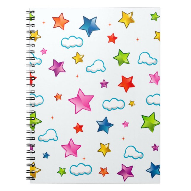 Caderno Espiral Estrelas de desenho animado (Frente)