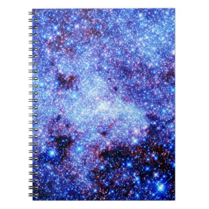 Caderno Espiral Estrelas de Faísca Azul