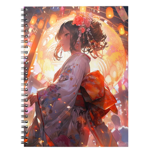 Caderno Espiral Estrelas de Meninas de Anime (Frente)