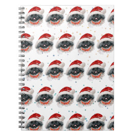 Caderno Espiral Estrelas de Natal da Raça Canina Pekingese