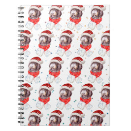 Caderno Espiral Estrelas de Natal de Cachorro Newfypoo