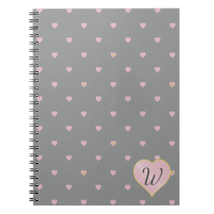 Caderno Espiral Estrelas no interior de corações em notebook de Ci