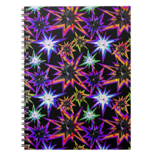 Caderno Espiral Estrelas no preto.