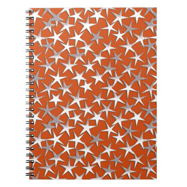 Caderno Espiral Estrelas prateadas sobre cobre (Frente)
