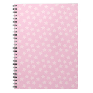 Caderno Espiral Estrelas Rosas Simples Espalhadas