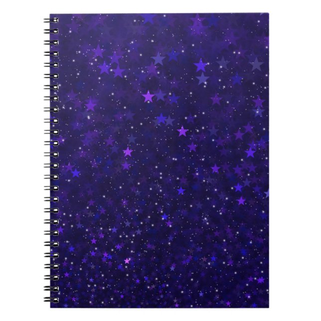 Caderno Espiral Estrelas roxas de Bokeh (Frente)