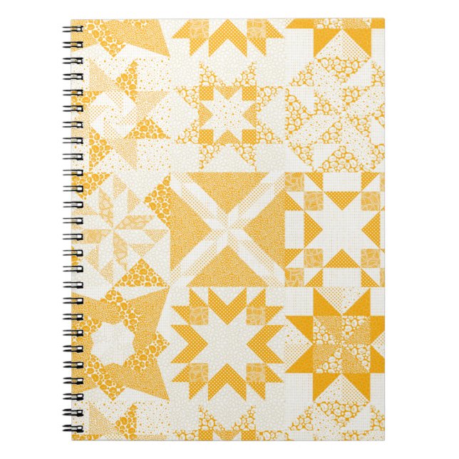Caderno Espiral Estrelas Tradicionais de Patchwork Mais Baratas (Frente)