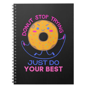 Caderno Espiral Estresse rosquinha Faça Seu Melhor Para Engraçado