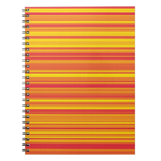 Caderno Espiral Estrias Amarelas Vermelhas Laranja (Frente)