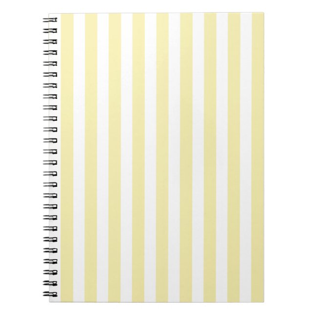 Caderno Espiral Estrias de doces, amarelas e brancas (Frente)