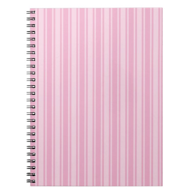 Caderno Espiral Estrias de doces cor-de-rosa pálido (Frente)