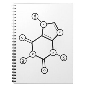 Caderno Espiral estrutura molecular cafeína