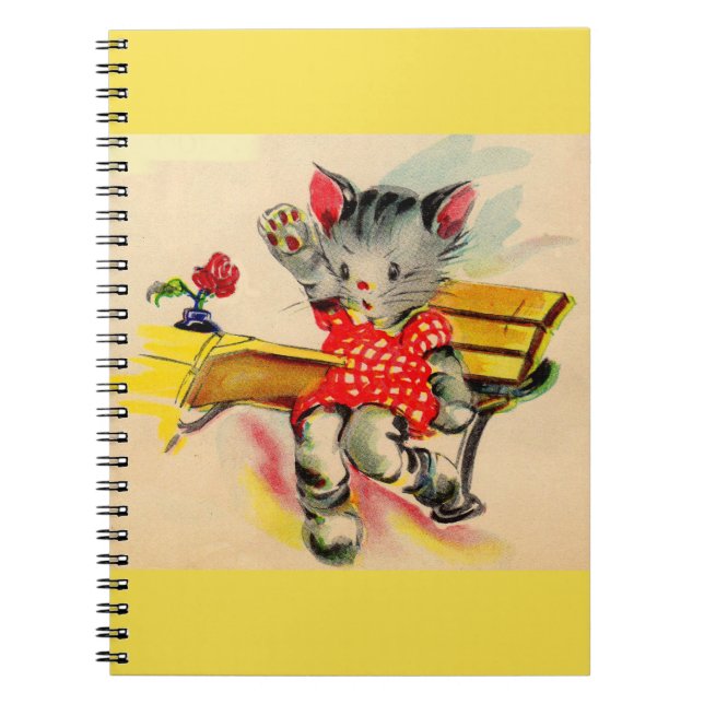 Caderno Espiral estudante de gatinhos (Frente)