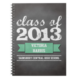 Caderno Espiral Estudante de graduação em quadro-negro de fita lac