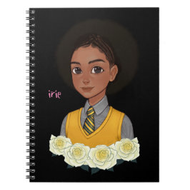 Caderno Espiral Estudante negra jamaicana Irie com cabelo natural