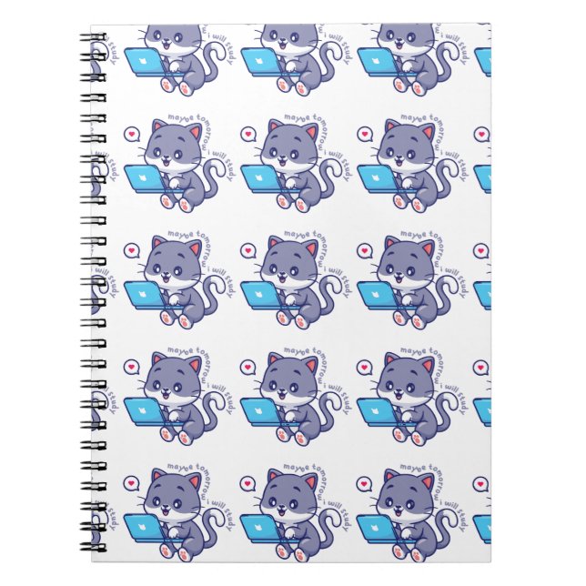 Caderno Espiral estudante preguiçoso giro - talvez amanhã eu estud (Frente)