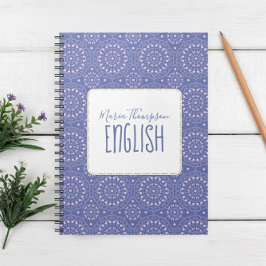 Caderno Espiral Estudante Simples Chic Moderno Sujeito Púrpura Ros