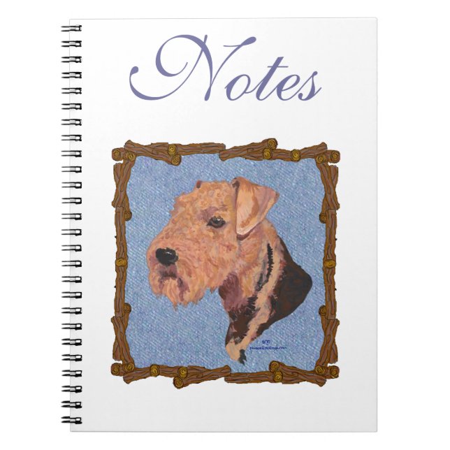 Caderno Espiral Estudo da Cabeça do Airedale Terrier (Frente)