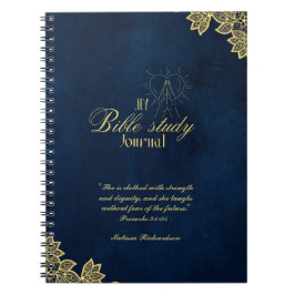 Caderno Espiral Estudo de Bíblia Personalizado Adicionar Nome e Fé