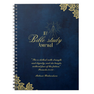 Caderno Espiral Estudo de Bíblia Personalizado Adicionar Nome e Fé