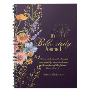 Caderno Espiral Estudo de Bíblia Personalizado Adicionar Nome e Fé