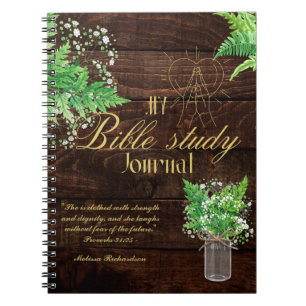 Caderno Espiral Estudo de Bíblia Personalizado Adicionar Nome e Fé