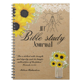 Caderno Espiral Estudo de Bíblia Personalizado Adicionar Nome e Fé