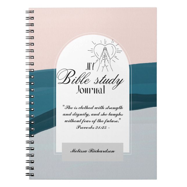 Caderno Espiral Estudo de Bíblia Personalizado Adicionar Nome e Fé (Frente)