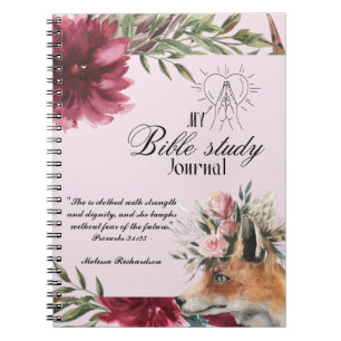 Caderno Espiral Estudo de Bíblia Personalizado Adicionar Nome e Fé