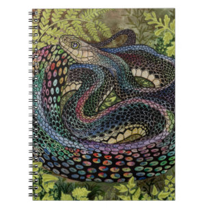 Caderno Espiral Estudo de Cobra de jardineiro além da pele