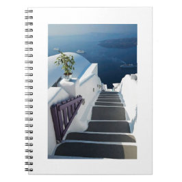 Caderno Espiral Etapas de Santorini Oia, piscina