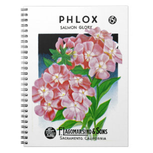 Caderno Espiral Etiqueta do pacote da semente do Phlox