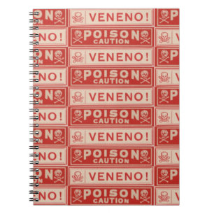 Caderno Espiral Etiquetas Venenosas Vintage