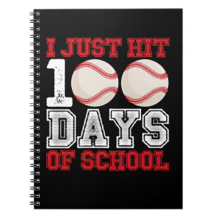 Caderno Espiral Eu Acabei de Completar 100 Dias de Beisebol Escola