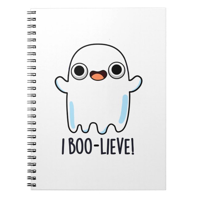 Caderno Espiral Eu Acredito em Piadas Positivas de Fantasmas Diver (Frente)
