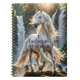 Caderno Espiral Eu acredito em unicórnio mágico
