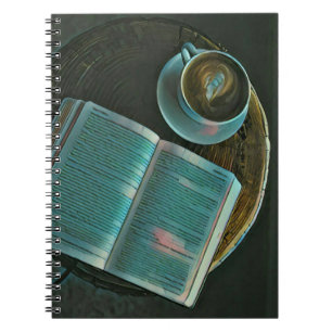Caderno Espiral Eu adoro café e livros